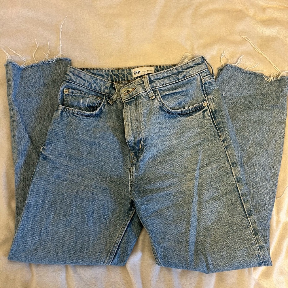 Zara Light Blue Distressed Jeans